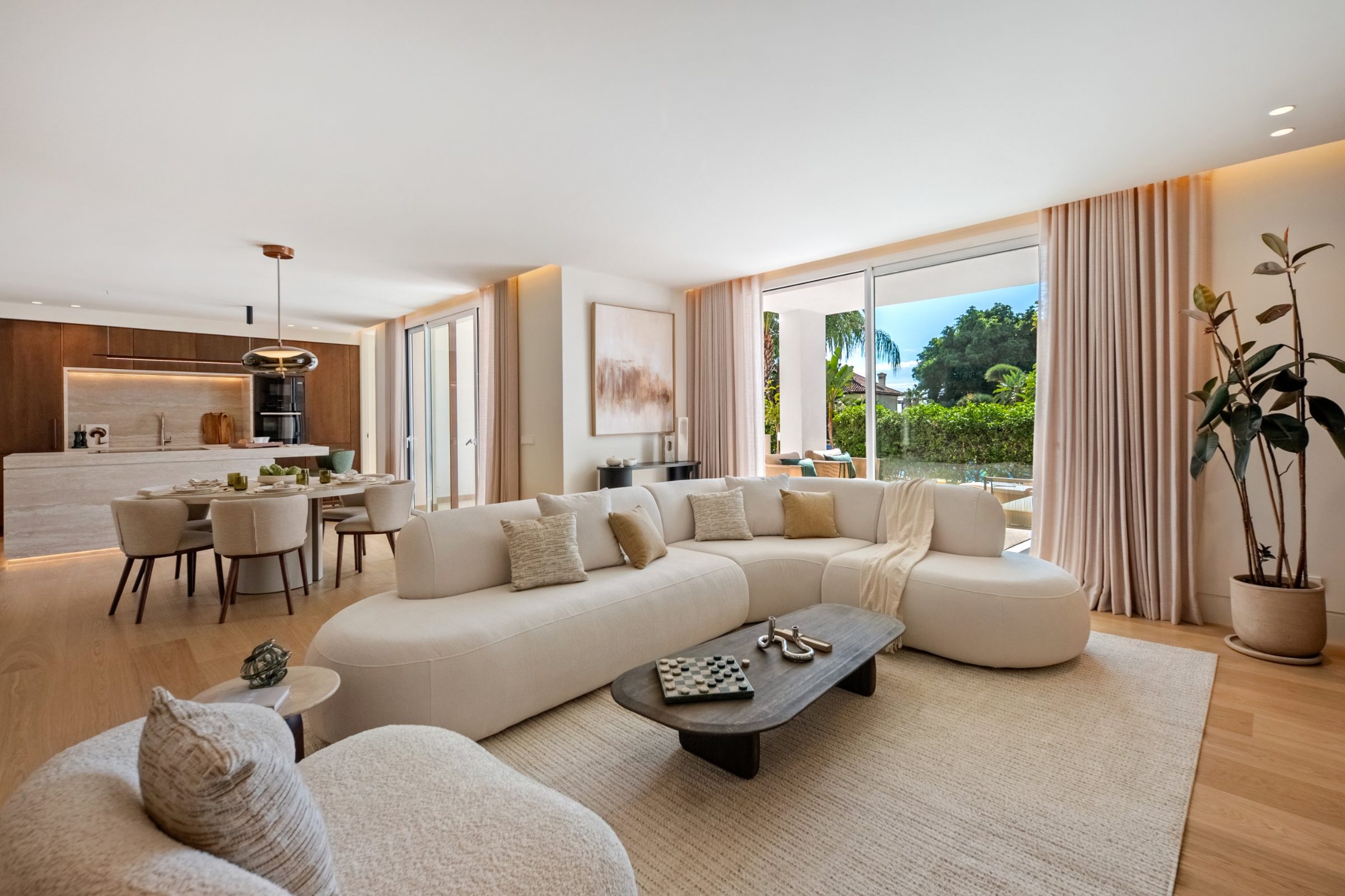Vista Verde open-plan living and dining room